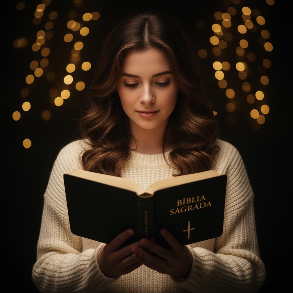 Mulher lendo a Bíblia Sagrada